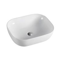 lavabo sobre encimera ceramico blanco brillo  lavamanos bano para encimera rectangular  455cm x 33cm  blanco brillo