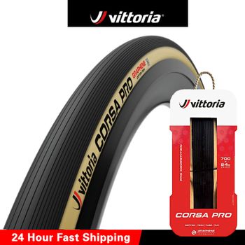 Neumático de Bicicleta de Carretera VITTORIA Corsa PRO Race 700x 26/28C, Neumático Tubeless/Tubular con Grafeno 2.0, 700C, Antipinchazos, Plegable