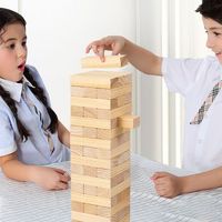 set de torre gigante juego apilable 54 bloques de madera pino con bolsa de transporte y dado para ninos y adultos natural