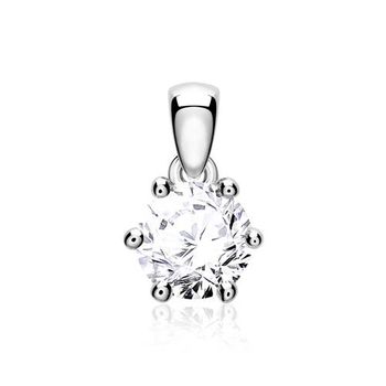 Colgante de diamantes para mujer en oro blanco 14 quilates