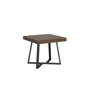 Mesa Extensible 90x90/194 Cm Zeplir Nogal Patas Antracita