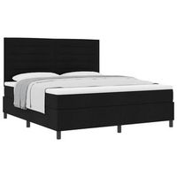 cama tapizada 203x180x128 cm madera tratada madera maciza de pino - negro