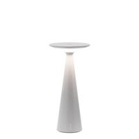 zafferano damina - lampara de mesa led recargable regulador tactil 8 h de duracion de la bateria ip65 - inalambrica acabado en aluminio gris