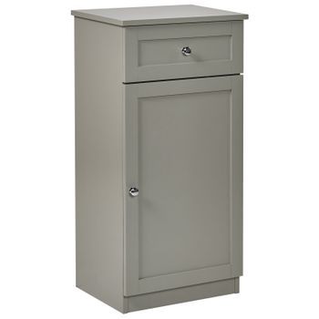 Armario De Baño De Pie De Mdf Con Estantes Y Cajón Estilo Tradicional Gris Atjoni