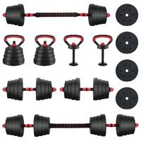 juego de mancuernas 4 en 1 40 kg negro y rojo vidaxl
