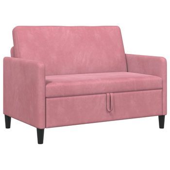 Sofá Con Almacenamiento Rosa 122 X 78 X 87 Cm Poliéster Vidaxl