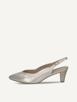 CAPRICE sling pumps, metallic, made of Leather with Funnel heel, Size 37