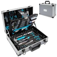 caja herramientas 380 piezas toolbox 8000 pro maletin de aluminio premium vasos cr-v puntas s2 resistentes cecotec