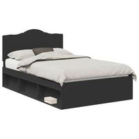 estructura de cama negro 135 x 190 cm madera de pino macizo vidaxl