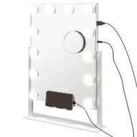 homcom espejo de maquillaje con luz 30x40 cm con 12 bombillas 3 modos de iluminacion ajustables interruptor tactil blanco