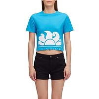 sundek camiseta cropped with maxi logo print para mujer