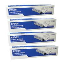 original multipack epson aculaser c4200dtn printer toner cartridges 4 pack -c13s050245