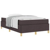 cama tipo box spring marron oscuro y blanco 120 x 190 cm tela