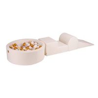 meowbaby parque infantil de espuma con piscina de bolas boucle blanco  blancodoradobeigetransparente 200 pcs