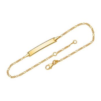 Pulsera grabable 14 quilates decoración borde dorado