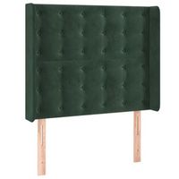 cabecero cama mueble de dormitorio con led de terciopelo 93 x 16 x 118128 cm verde oscuro m020002107