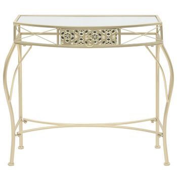 Mesa Auxiliar | Mesita Auxiliar | Mesa De Café Estilo Francés Metal 82x39x76 Cm Dorada