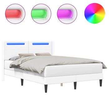 Estructura De Cama Blanco 140 X 190 Cm Cuero Sintético Vidaxl