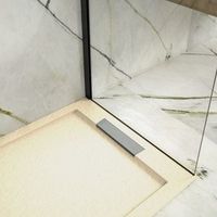 plato de ducha resina lux crema 90x100cm rejilla inox