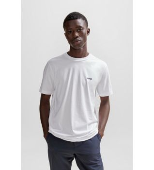 BOSS para hombre. 50506373 Camiseta Elastic blanco (M), Casual, Algodón, Manga corta