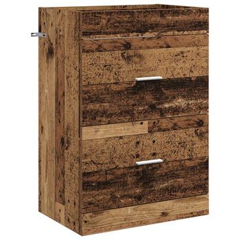 Gabinete De Baño Debajo Del Lavabo Madera Envejecida Vidaxl