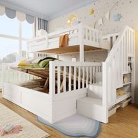 literas 90x200 cm  140x200 cm con almacenaje - pino  mdf  contrachapado - blanco colchones no incluidos