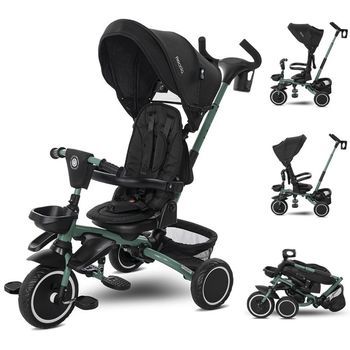 Triciclo De Plegado Compacto Freccia Con Asiento Giratorio 360° Hasta 25 Kg De Lorelli - Black
