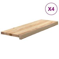 peldanos de escalera 4 piezas madera maciza 80x25x2 cm