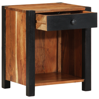 Mesita De Noche | Mesilla De Noche | Cabinete De Noche 40x35x50 Cm De Madera Maciza De Acacia Cfw68301