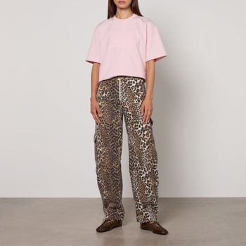 Ganni Leopard-Print Organic Cotton Trousers - L
