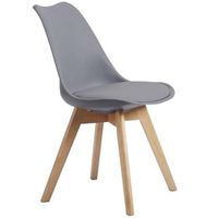 pack 2 sillas salon o comedor estilo nordico patas madera haya color gris muebles 84x48x54 cm