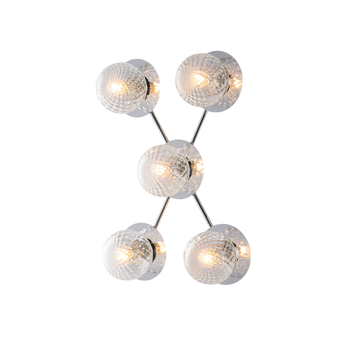 Lámpara De Techo Harmony En Hierro Cromado Pulido 5 Luces L.62x42 Bl285-pl5-cr