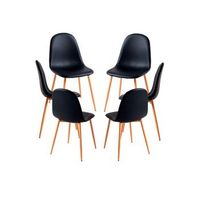 pack 6 sillas teok polipiel de polipiel 843942 cm - negro