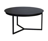 mesa de centro tablero de mango negro y patas de hierro 80x80x40h cm