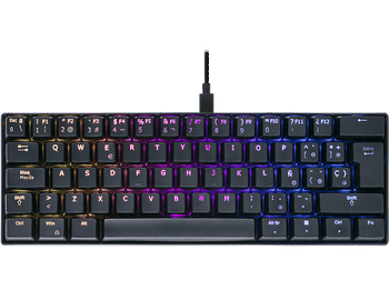 Teclado gaming - ISY IGK 5000-BK-ES, Cable 1.8 m, Mini, Retroiluminación, Negro