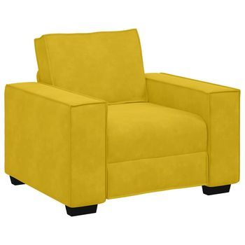 Sillón Sofá Amarillo De Terciopelo, 100x78x84 Cm Vidaxl