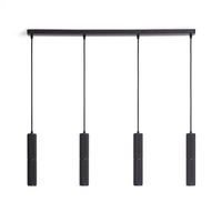 lampara colgante aluminio breixo 4 focos negro
