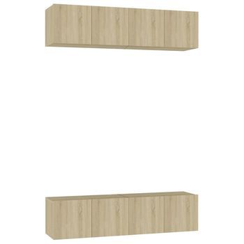 Juego De Muebles De Salón 4 Piezas Roble Sonoma 60x30x30 Cm