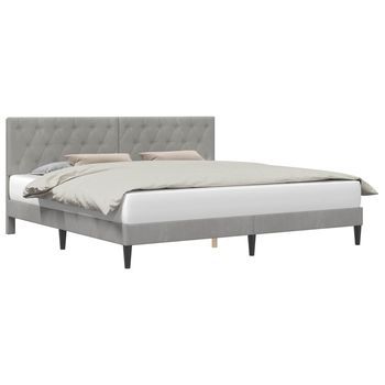 Estructura De Cama Gris Claro 180 X 200 Cm Terciopelo Vidaxl