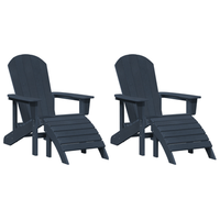 sillas adirondack de con reposapies 2 uds azul marino hdpe cfw110103