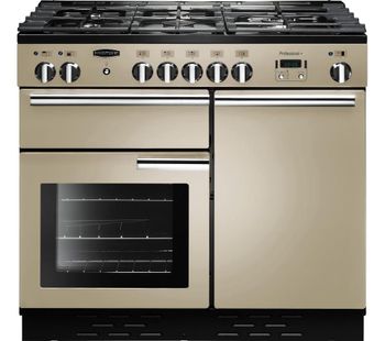 RANGEMASTER Professional 100 Dual Fuel Range Cooker - Cream & Chrome, Cream