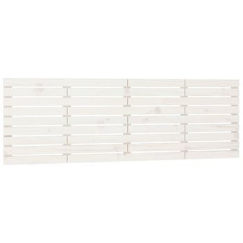 Cabecero De Cama De Pared Madera Maciza Pino Blanco 166x3x63 Cm Vidaxl