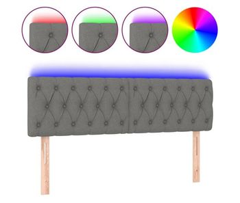 Cabecero con led de tela gris oscuro 144x7x78/88 cm