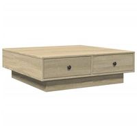 mesa de cafe - mesa de centro madera de ingenieria roble sonoma 90x90x28 cm