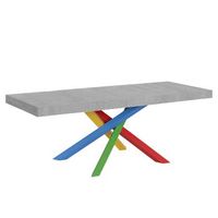 mesa extensible 200304x90 cm volantis premium patas hormigon multicolor 4b