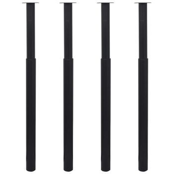 Patas De Mesa Telescópicas 4 Unidades Negro 710 Mm-1100 Mm Vidaxl