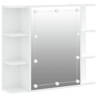 mueble con espejo y luces led blanco 70x165x60 cm