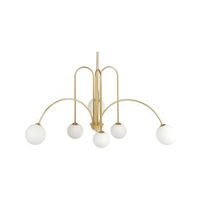 lampara colgante lampara de techo redonda metal hierro vidrio pantalla sala de estar moderno estilo glamuroso oro forbes