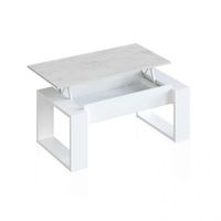 mesa de centro elevable con almacenaje oculto 105x45-54 cm neo blanco artik blanco mate - gris cemento 105 x 45 x 55 cm