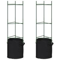 tutor para tomates con bolsa 2 uds de acero y pp 116 cm vidaxl